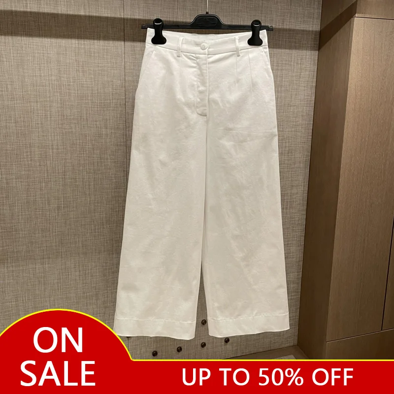 

High Quality Women's Jeans Fashion Runway Casual Long White Wide Leg Pants Spring Summer 2022 new
