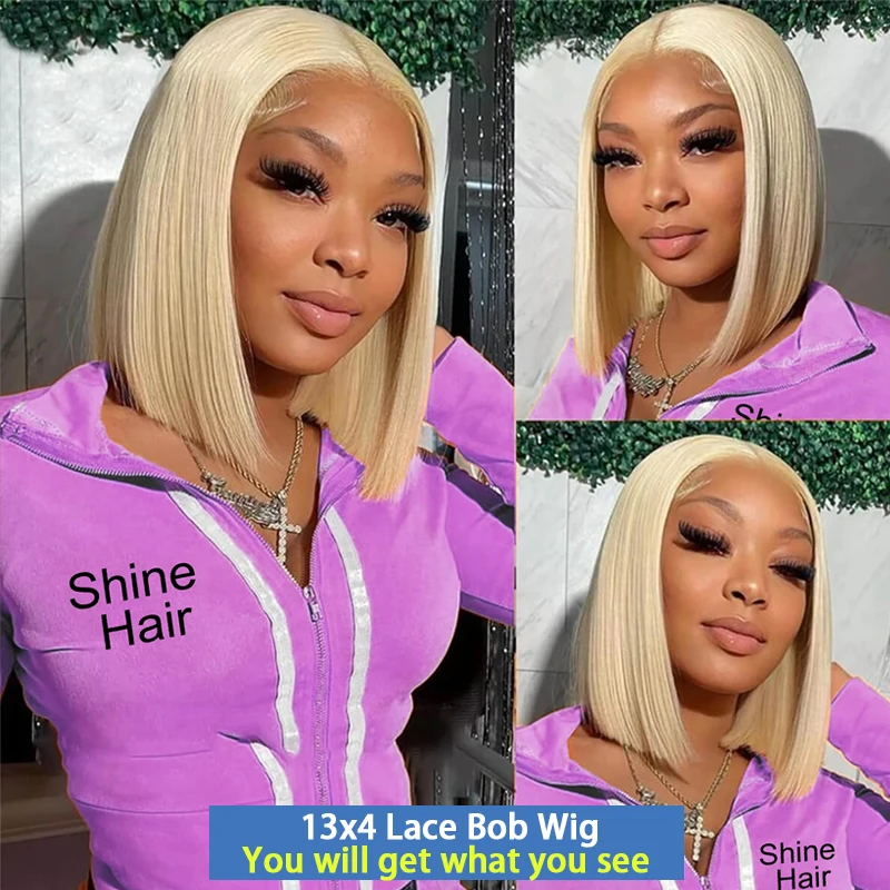 Short Bob 613 Blonde 13x4 Lace Front Human Hair Wigs Transparent Lace Frontal Wigs Brazilian Bone Straight Human Hair Wig human hair wigs
