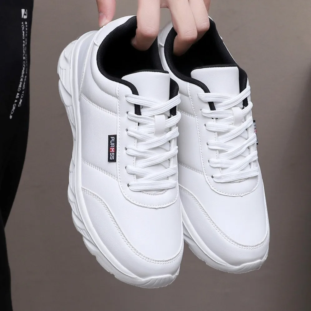 Men's Sneakers Fashion Leather Casual Shoes Outdoor Jogging Training
