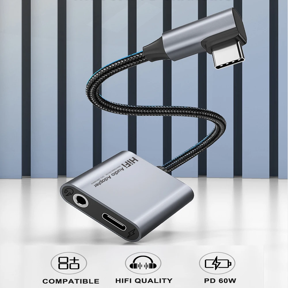 Pd 60w Usb C To 3.5 MM Jack Adapter Type C To 3.5mm For Samsung Galaxy S24 Tab S9 Iphone 15 Pro Google Pixel 8 7