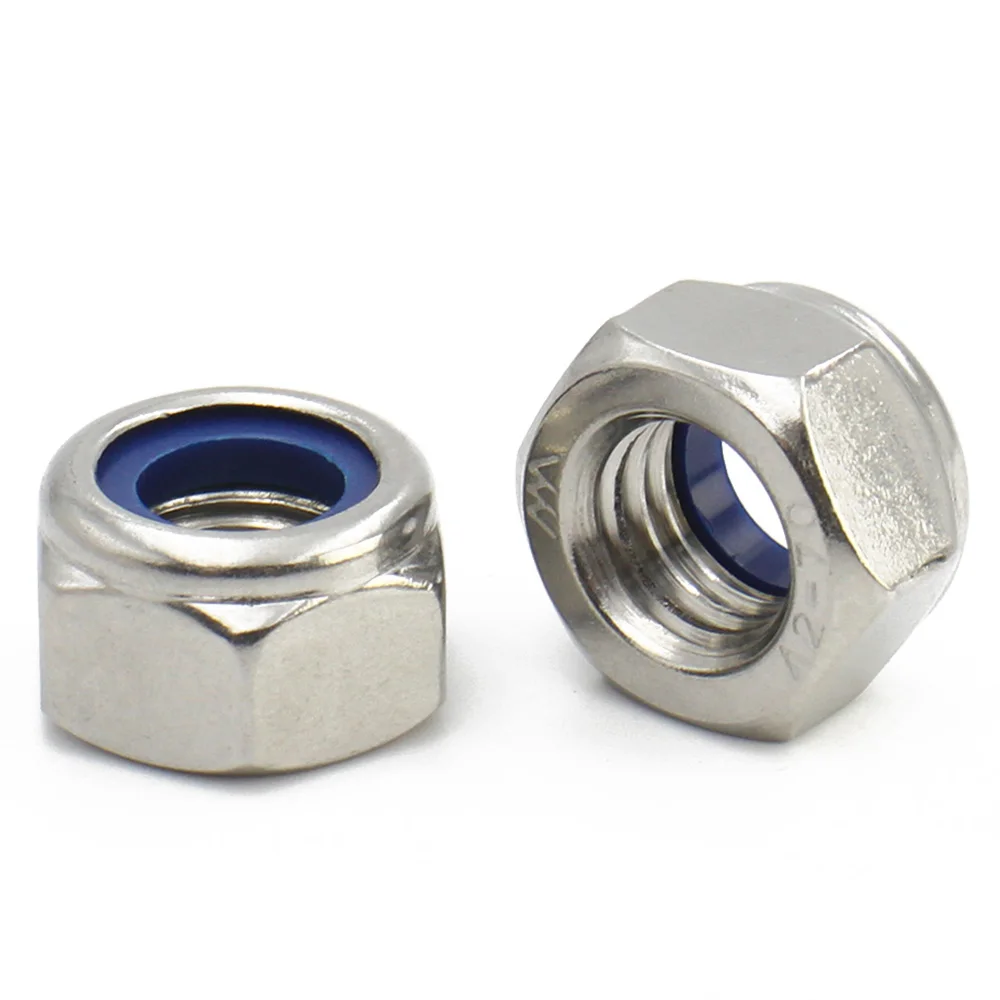 50/20/5/2 Stück 304 Edelstahl M2 M2,5 M3 M4 M5 M6 M8 Nylon selbstsichernde Sechskantmuttern Sicherungsmutter Slip Lock Mutter DIN985 – Detail 8