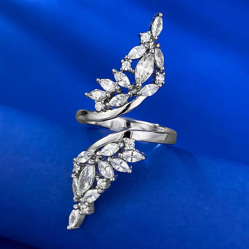 

S925 Silver Ins Wind Ring Diamond Horse Eye Opening Simple Ring Wholesale