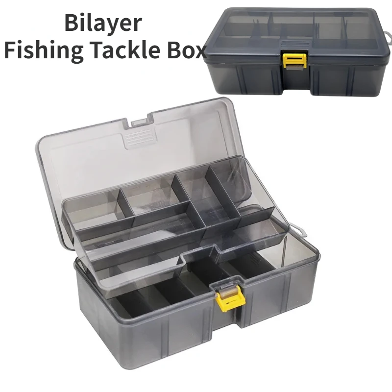 Double Layer Lure Tackle Box Removable Plastic Fishing Tackle Box Fake Bait Hook Fishings Gear Tool Multifunctional Storage Box