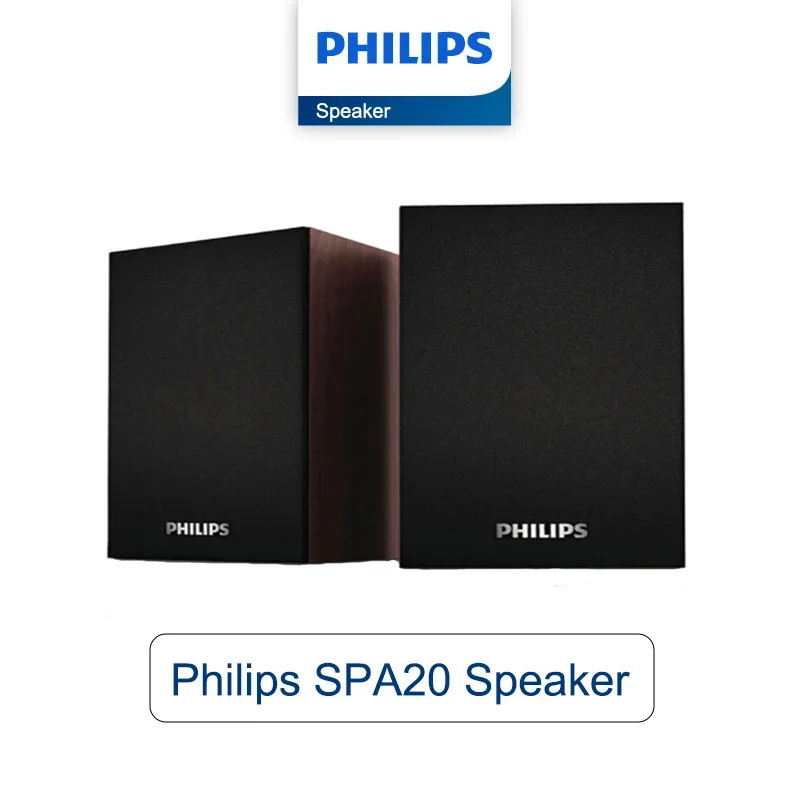 필립스 오리지널 SPA20 블루투스 스피커, 향상된 베이스 휴대용 우드 그레인..