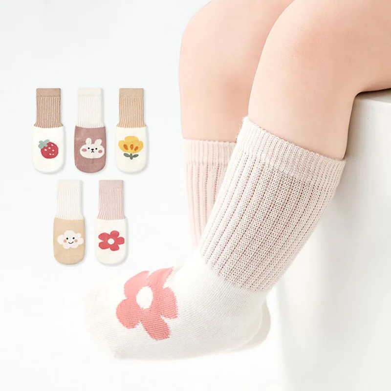 

MILANCEL 5 Pairs Baby Socks Cartoon Girls Sock Middle Length Boys Socks Breathable Sock