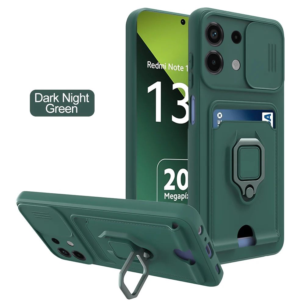 Luxury Magnetic Card Slot Phone Cover with Camera Protection and Push Window Design