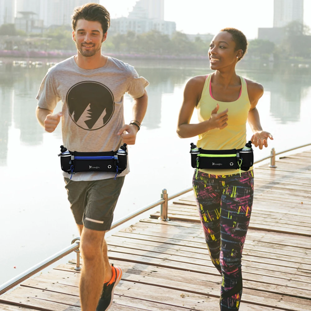 Waist Bag Multiple Pockets Reflective Strip Adjustable Strap For Running Hiking Climbing