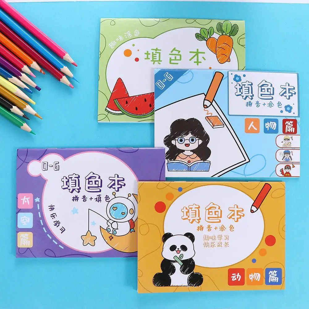 Creative Graffiti Doodle Book Fruit Animals Coloring Books Art Stationery Supplies DIY Children Toys Drawing Painting Book hot sale wooden handle sponge stencil brush children painting graffiti for children drawing diy art supplies