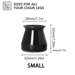 Silicone Chair Leg Floor Protectors with Non - Slip Felt, Furniture Cups for Hardwood Floors, Scratch - Resistant Floor Savers (36 - Pack) (S ( Fit 22 - 33mm ))