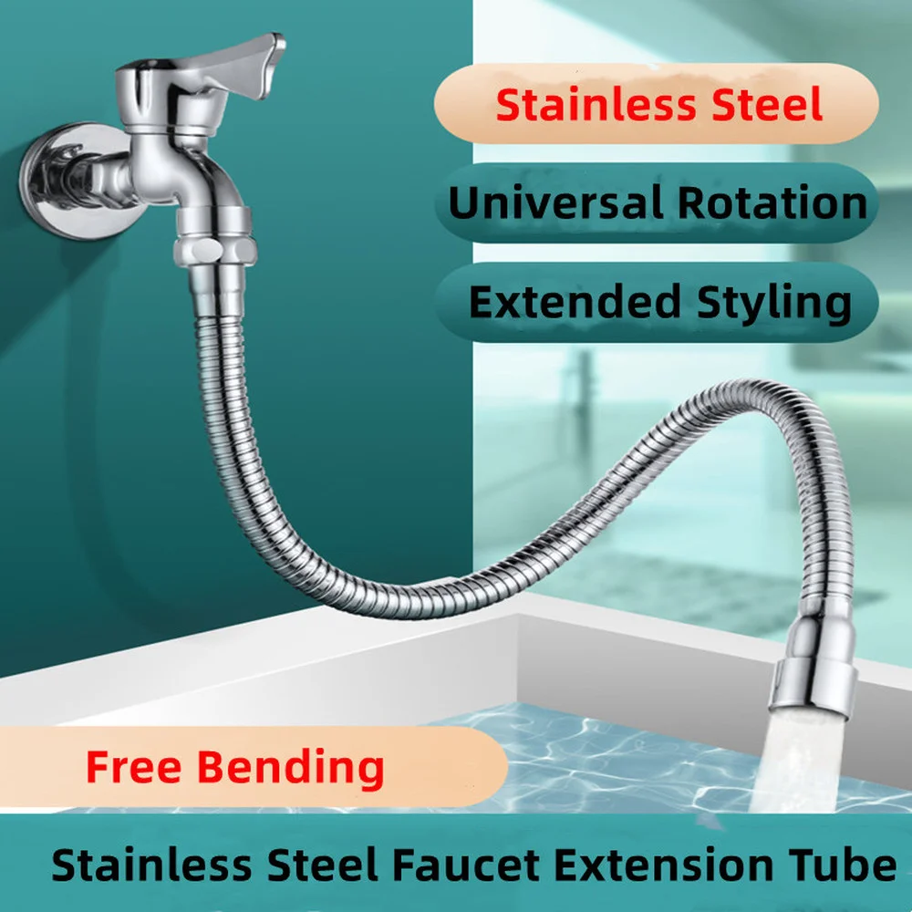 Faucet Extender Stainless Steel 360&deg; Universal Anti-Splash Head Nozzle Aerator Bendable