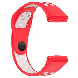 Premium Sport Silicone Strap for Active Lifestyle - Compatible with Smart Watches (3 Red white)