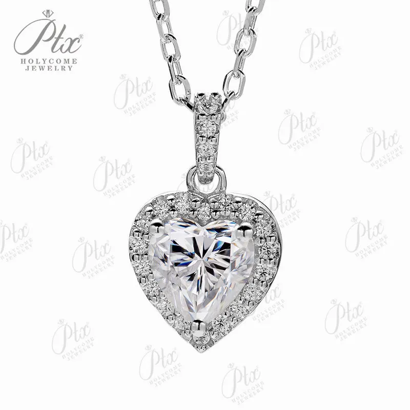 Premium D Herzschliff Moissanit Schmuckset 925 Sterling Silber vergoldet 18K D Farbe Feine Hochzeitsgeschenk Ohrringe – Detail 7