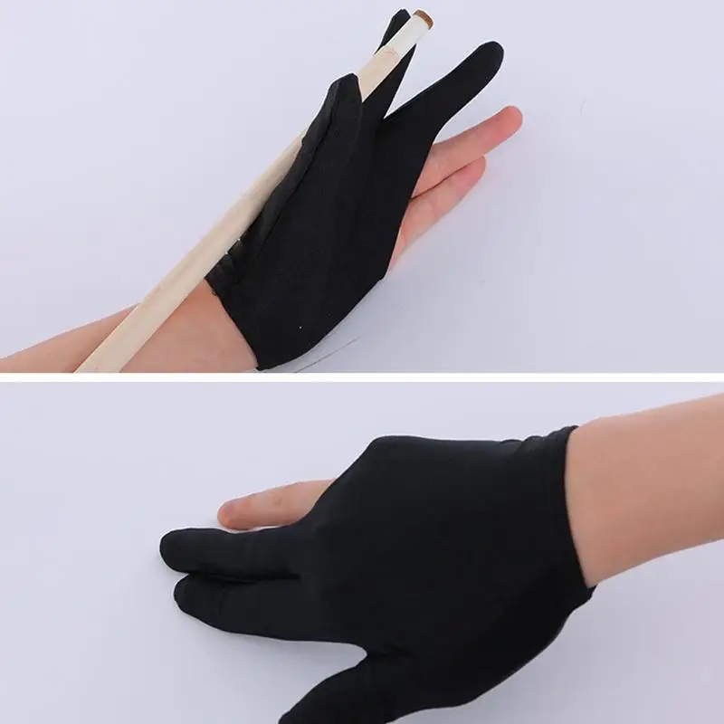 Guanti Da Biliardo A 3 Dita | Antiscivolo E Traspiranti | Per Mancini | Unisex | Nero