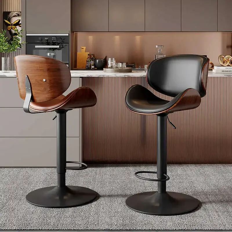 Metal Iron Bar Stool Lift Back High Stool Home Island High Front Desk Chair Conference Room Reception Stools