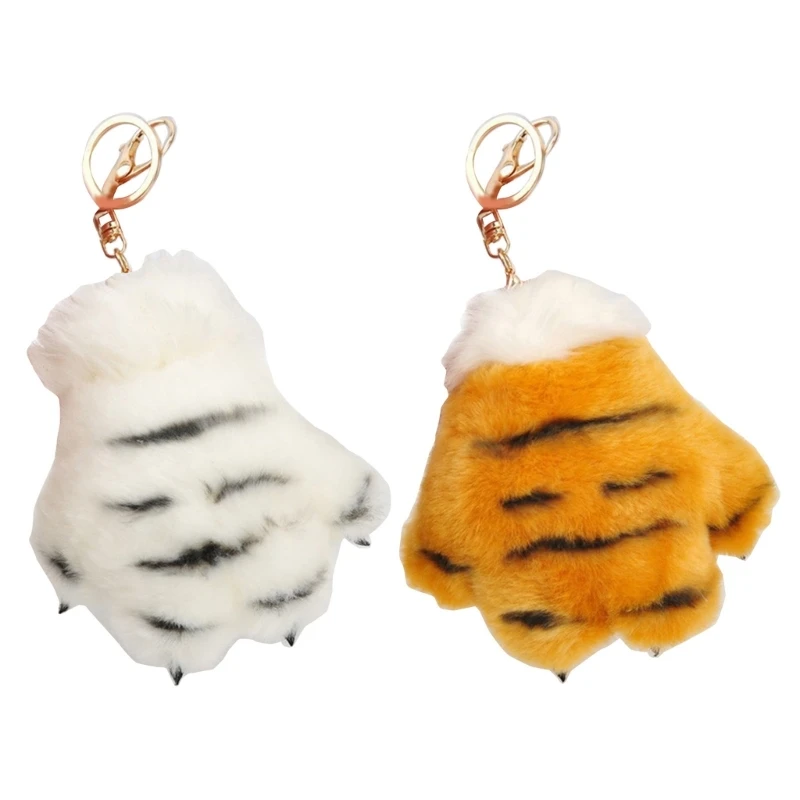Paw Keyring Paw Keychain Plush Keychain For Backpack Paw Key Holder Stuffed Keychain Bag Pendant Bag Keychain