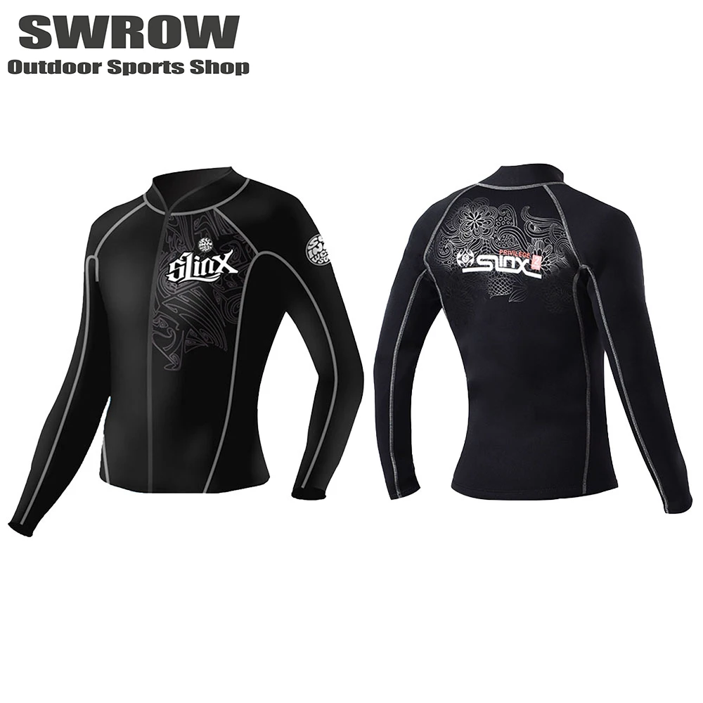 

3MM Neoprene Diving Top Men Split Diving Top Women's Long Sleeve Warm Surfing Swimming Jacket Water Sports Motorboat Diving Top