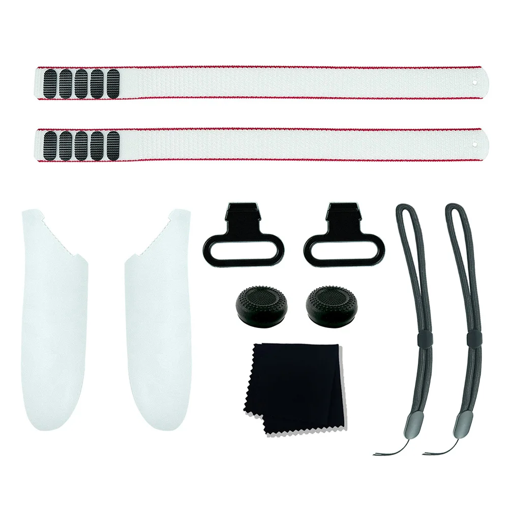 Accessori per Occhiali VR: Kit di Ricambio con Cinghie Regolabili, Panno per Lenti, Copri Joystick e Impugnature per Controller Meta Quest 3 - immagine 2