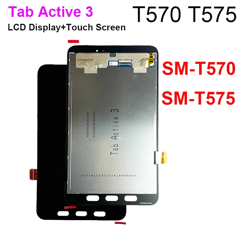 SM-T570 SM-T575 LCD 디스플레이 및 터치 스크린 어셈블리, 삼성 갤럭시 탭 액티브 3 T570 T575, 8.0 인치 LCD
