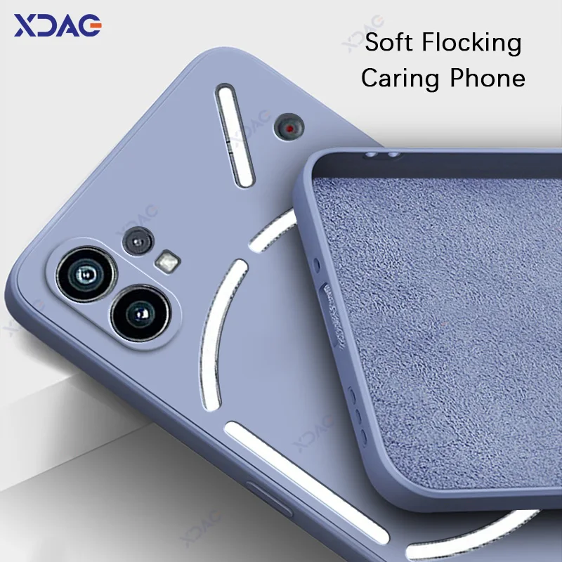 Custodia originale per cellulare per Nothing Phone 1 NothingPhone1 5G 360 Custodia impermeabile con cover posteriore in silicone liquido quadrato morbido di lusso - Image 2