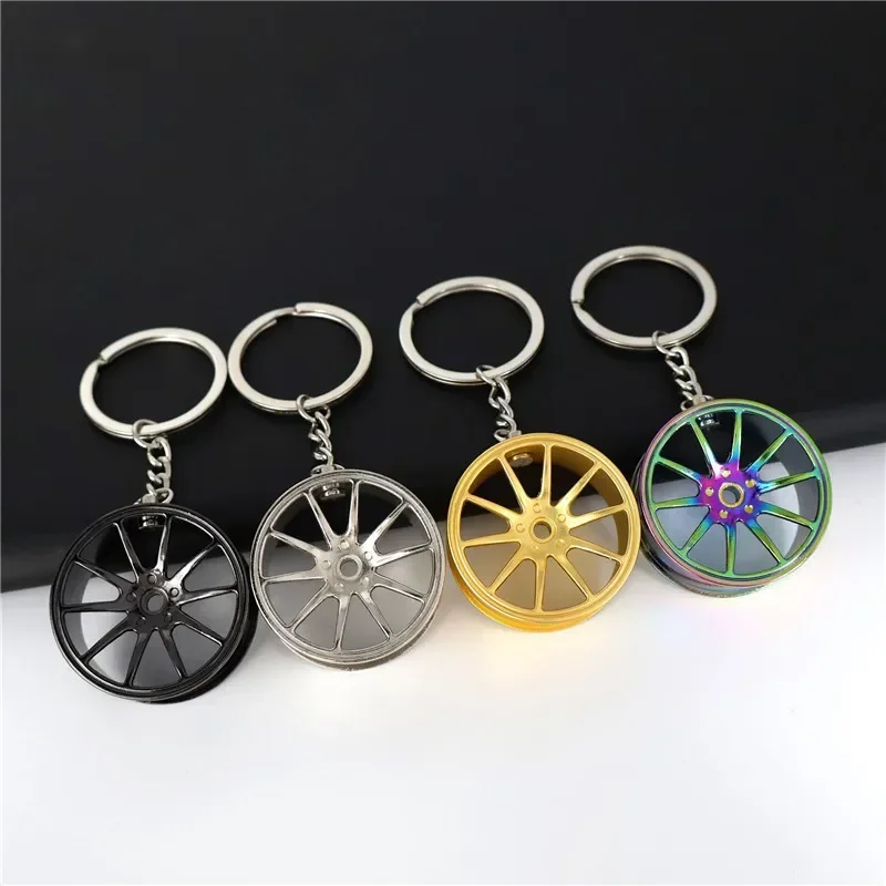 Pièces De Voiture Porte-Clés En Métal Porte-Clés Rotatif Roue Manuelle Jante De Pneu