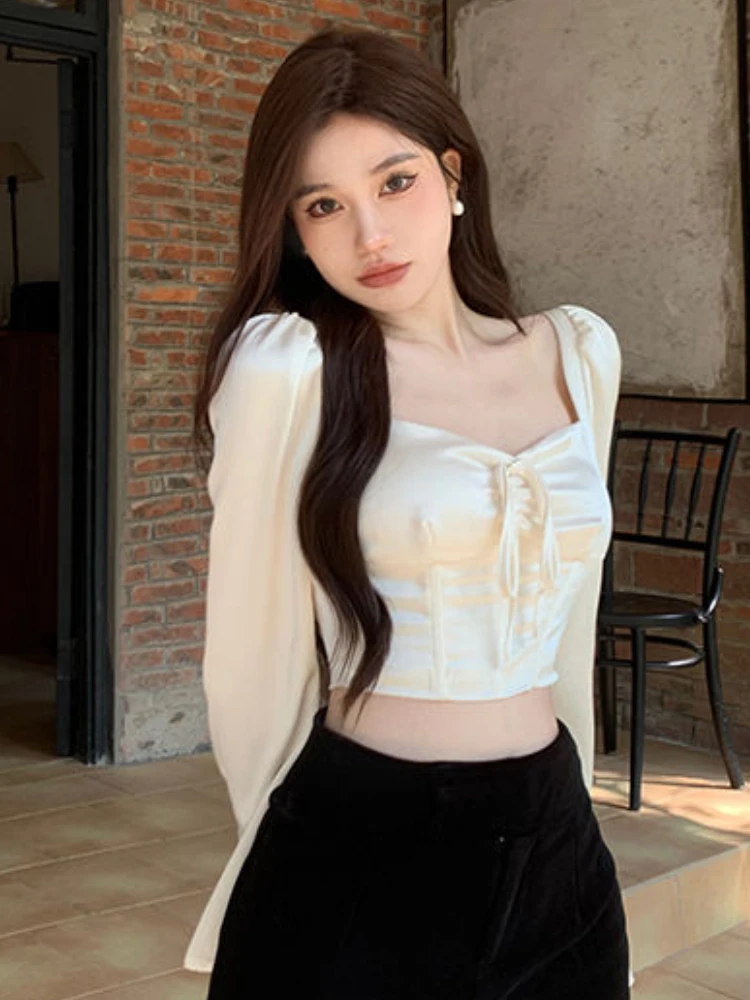 Blusas para mulheres rendas retalhos doce alargamento manga