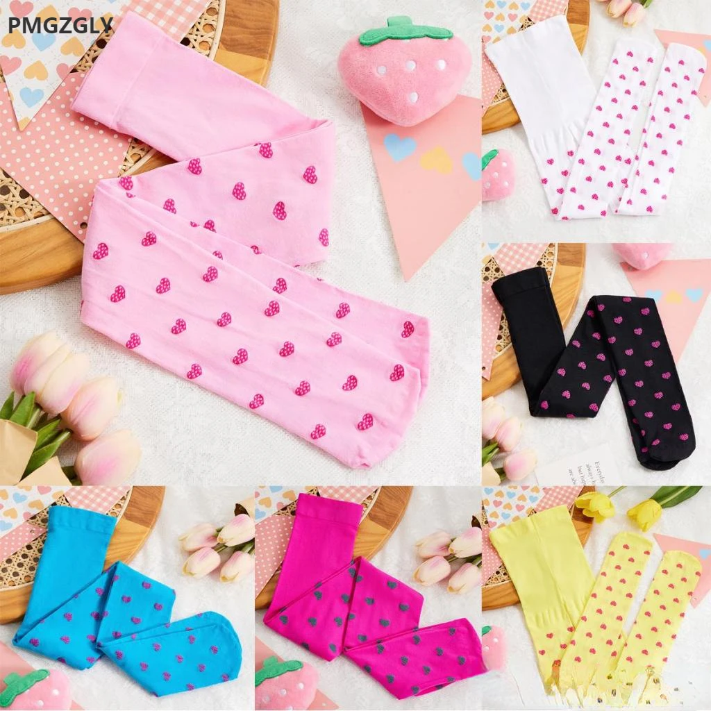 Baby Tights Kids Girls Sweet Elastic Waist Heart Pattern Pantyhose Girl Stocking sports socks kids socks kids pantyhose ballet tights solid color pantyhose toddler tights kids leggings
