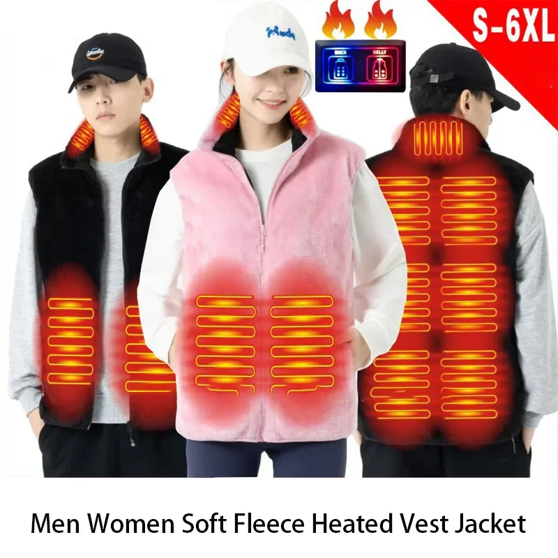 

Winter Fleece Self Heating Vest Jacket Outdoor Hiking Camping Skiing Clothes for Men Women Comfortable Sportswear Waistcoat 6XL