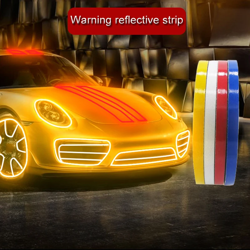 Auto Reflektierende Band 1cm * 500cm Aufkleber Sicherheit Mark Auto Styling Selbst Klebe Warnband Motorrad Fahrrad Film dekoration Werkzeug – Detail 11
