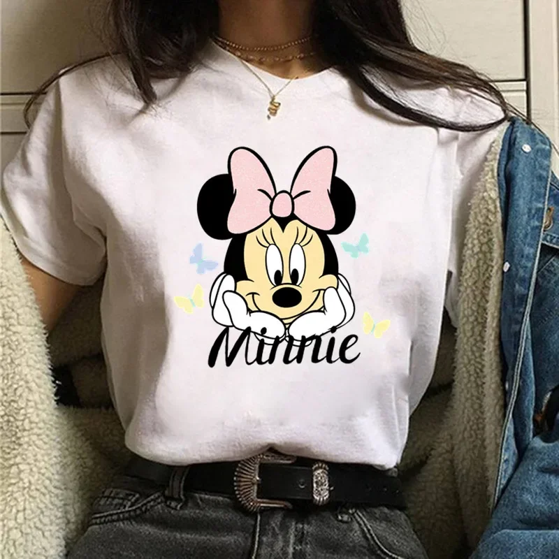 thumbnail image 1 of Camiseta de algodón de Mickey Minnie Mouse de Disney para niños, camiseta de manga corta de verano para niños, camisetas casuales Kawaii, ropa para bebés, 1 of 5
