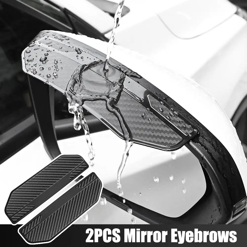 Car Rearview Mirror Rain Guard 2Pcs Carbon Fiber
