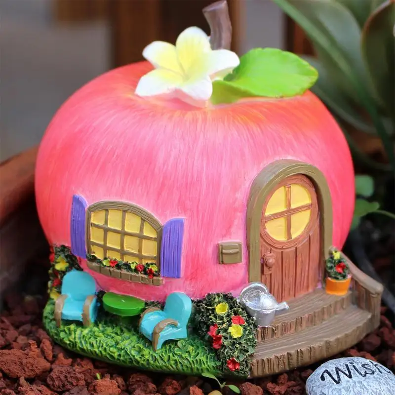 

Fairy Apple House decoration Vivid Fairy House Figurines Hand Painted Garden Sculptures and Statues Charming crafts ornaments