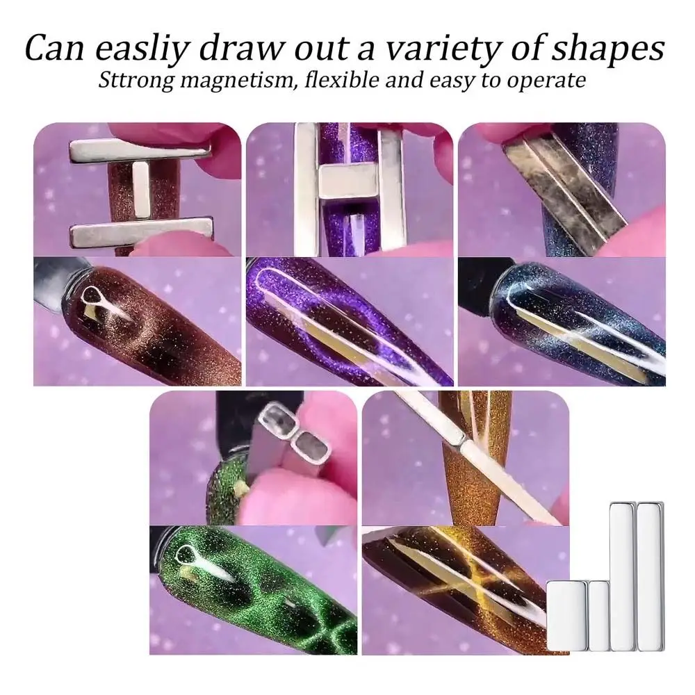 Magnetic Stick Gel Polish 4Pcs/set Strong Magnet Cat Eye Magnetic Effect Multi-Function Dual-ended Cat Eye Magnet