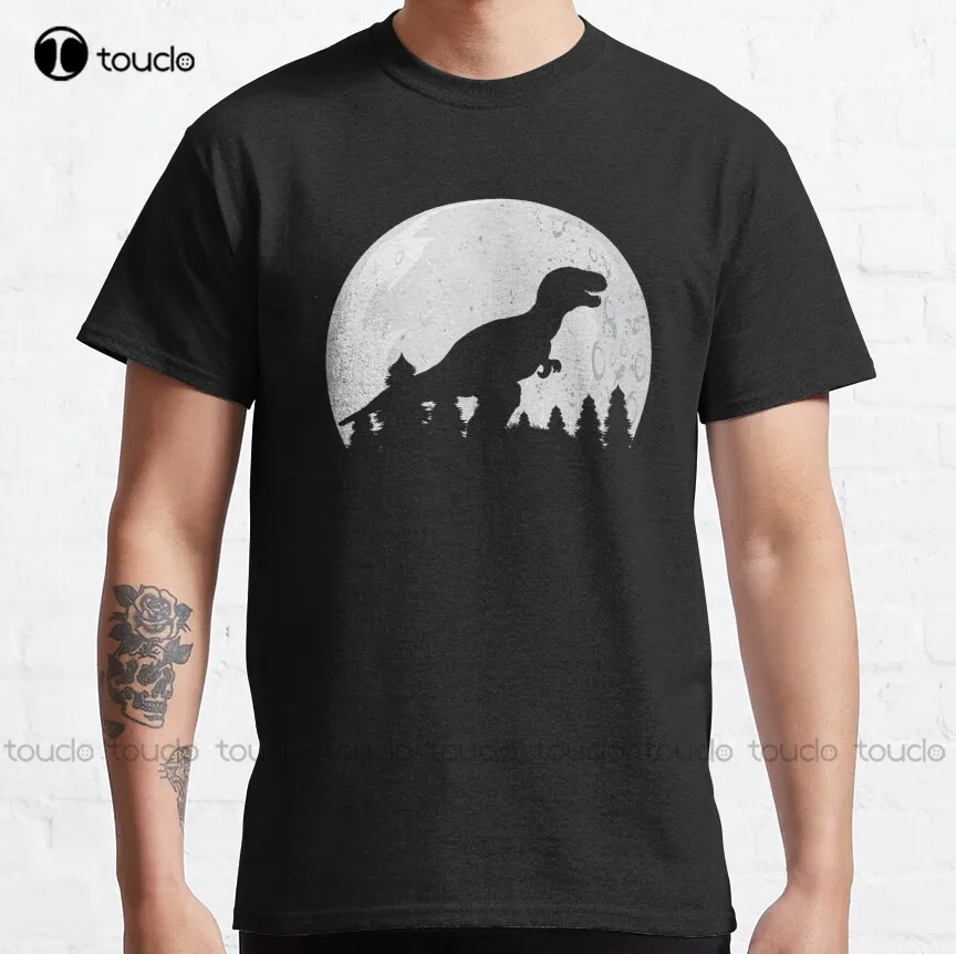 

Dinosaurs On The Moon Classic T-Shirt Running Shirt Custom Aldult Teen Unisex Digital Printing Tee Shirt Fashion Funny New Retro