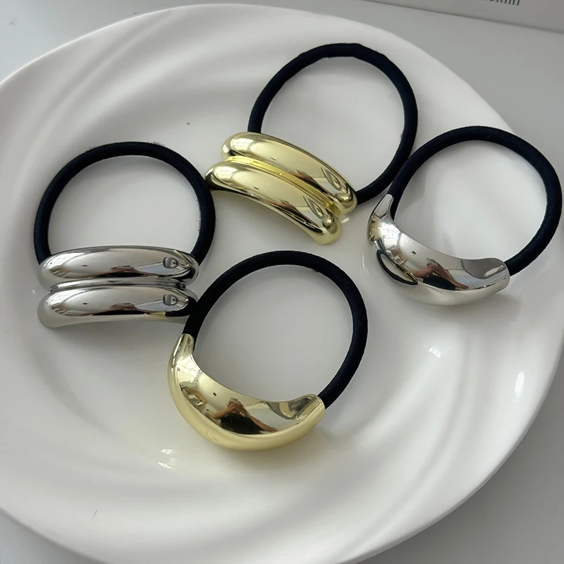 Vintage Metal Hair Accessories Fashion Punk Metal Irregular Headband Hammer Arch Ponytail Headband Hair Rope