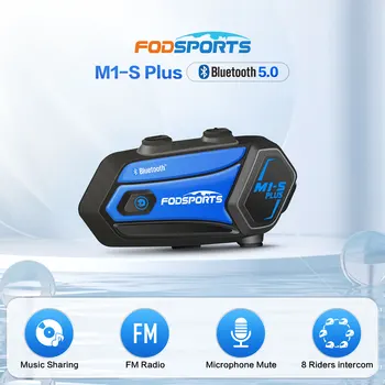 Fodsports M1s Plus 헬멧 인터콤 오토바이 블루투스 헤드셋 8 라이더 BT 인터폰 1000M 음악 공유 FM 라디오 토키 워키