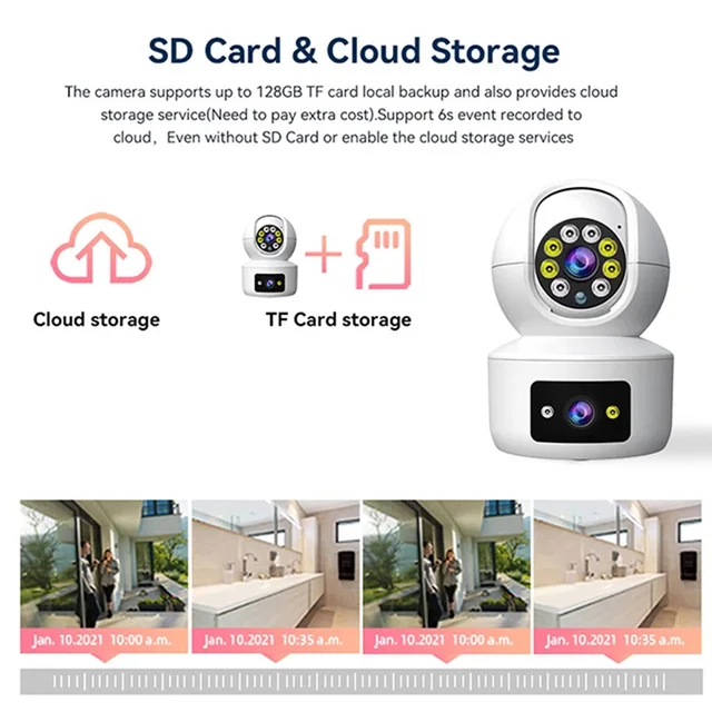 1/2 Set HD Dual Lens Dual Screen Baby Monitor 4MP WiFi IP Camera Home Security Camera PTZ Auto Tracking CCTV Video Surveillance 6
