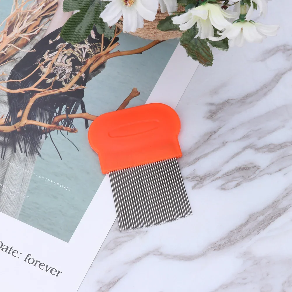 Long Teeth Hair Lice Comb Stainless Steel Flea Nit Dust Removal Super Fine Brush Long Teeth Hair Lice Comb Density Teeth Brush 4