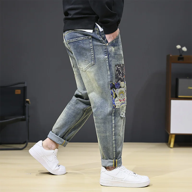 حجم كبير السراويل الرجالية حزام مطاط أرجل صغيرة ال...