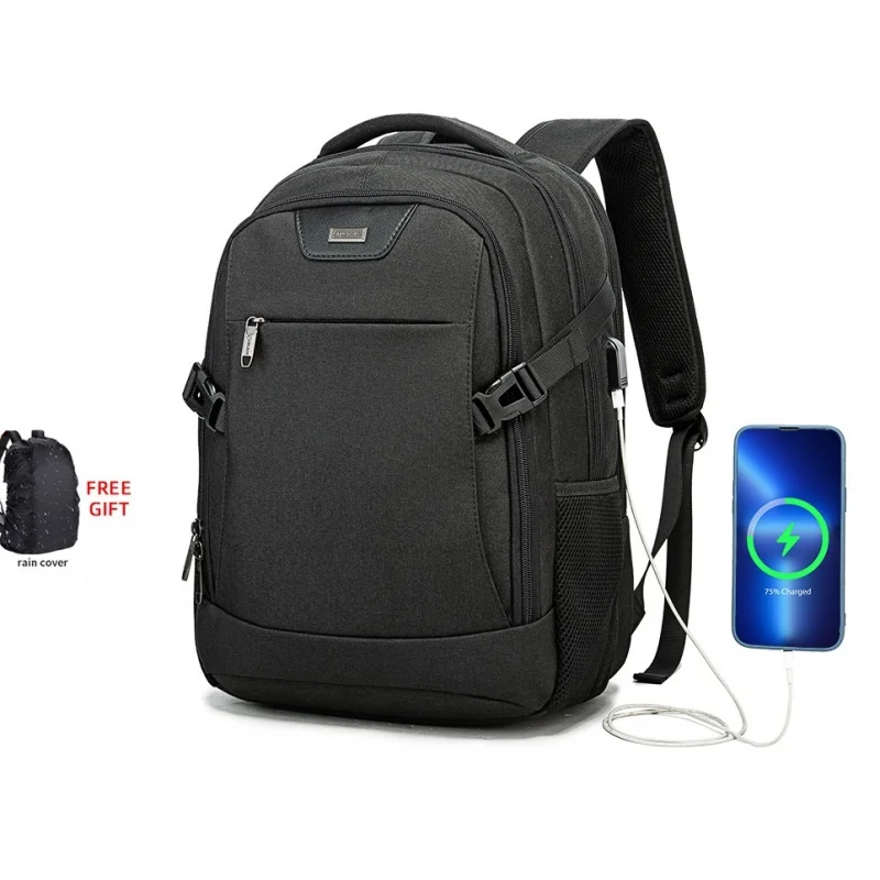 

Деловой рюкзак для мужчин, дорожные сумки для ноутбука с USB-зарядкой, модные школьные портфели для студентов колледжа, 15,6 дюйма