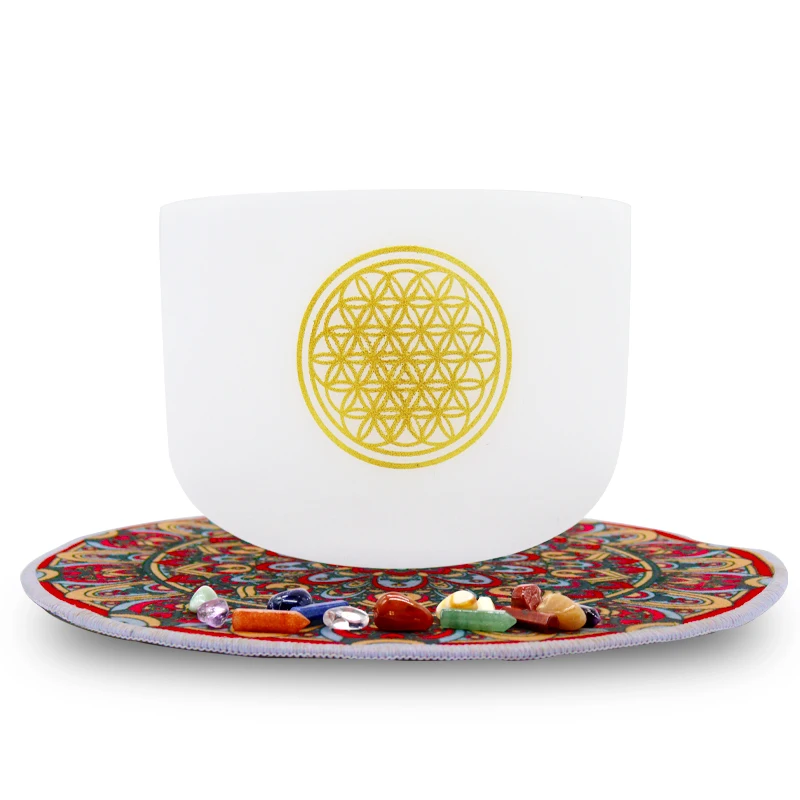 WhiteBowlFlowerofLifeFlowerDesignQuartzCrystalChakraHealing
