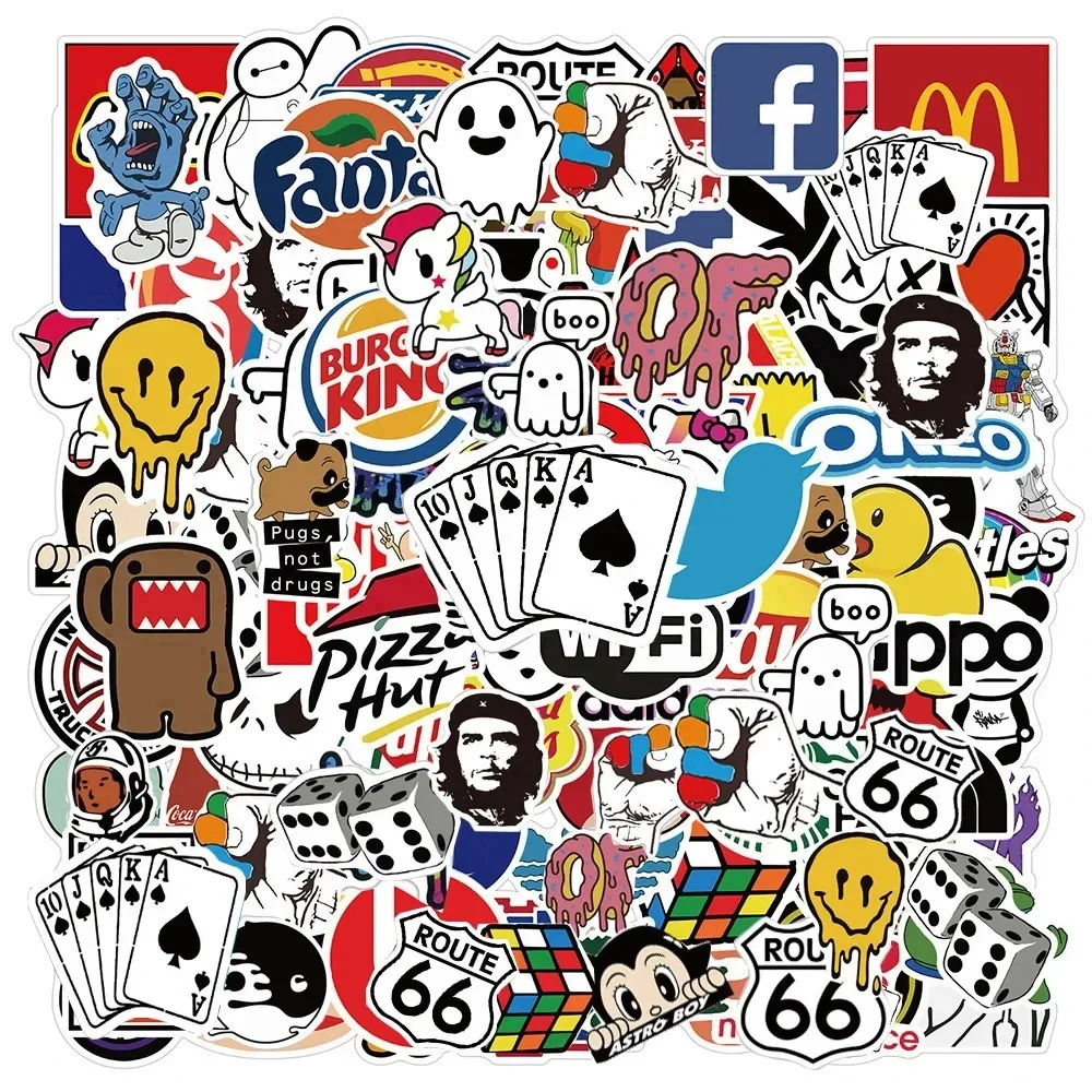 10/25/50/100Pcs Fashion Cool Brand Logo Stickers Aesthetic Motorcycle Phone Car Skateboard Laptop Sticker Decal Classic Kids Toy 100pcs ao3401 sot 23 2 8a 100% brand new original stock