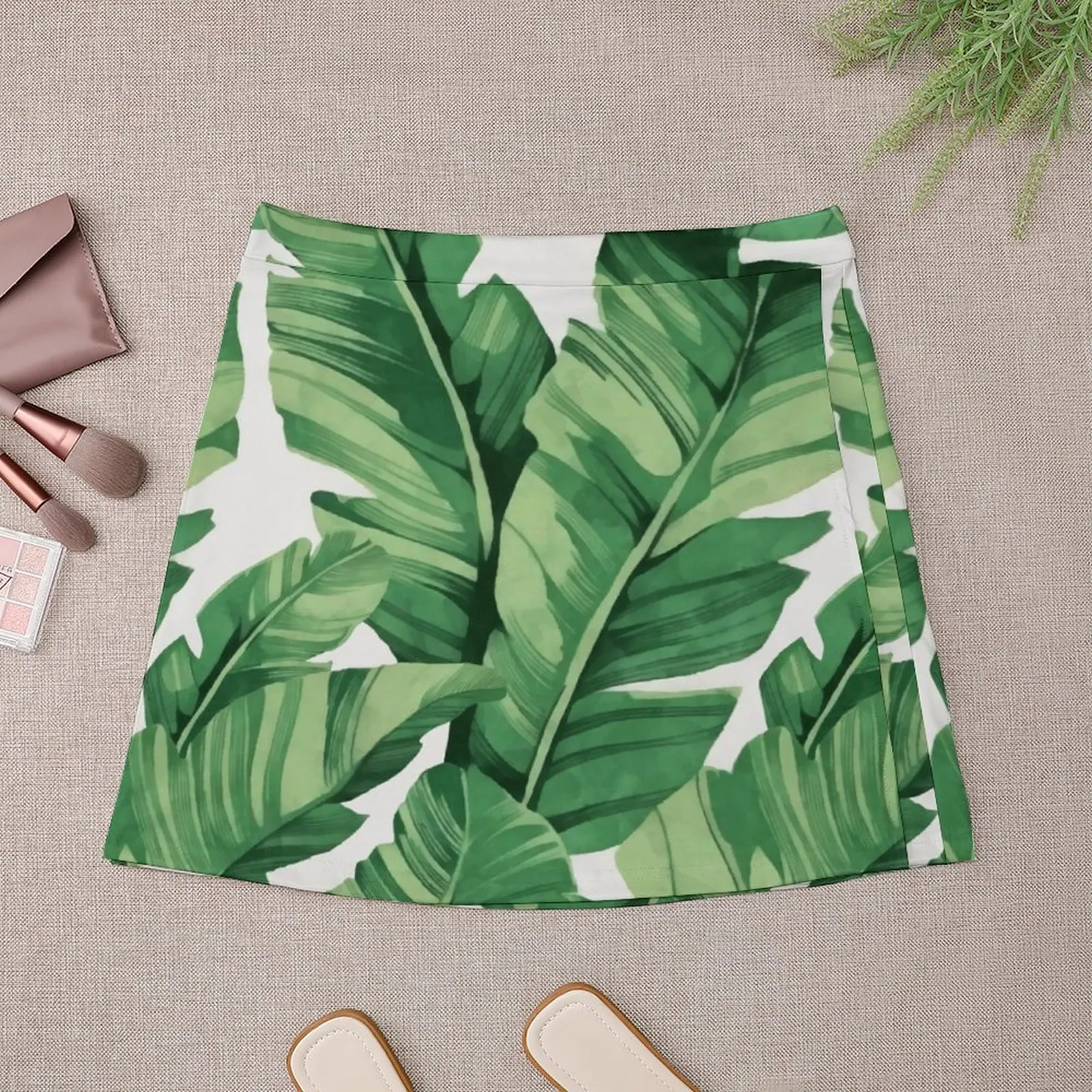 Tropical banana leaves Mini Skirt korean summer clothes skirts for woman