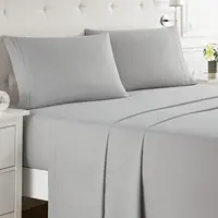 Battilo Double Bed Sheets 4Pieces Set Fitted Flat Sheet with Pillowscase Luxury Microfiber King Queen Full Twin Size Bedding Set 1
