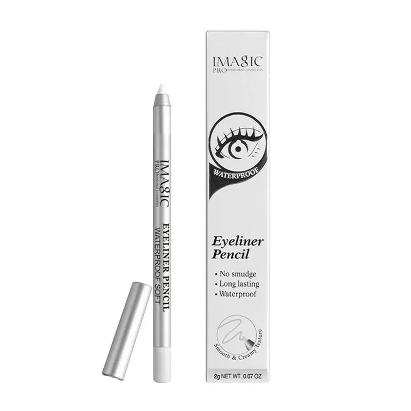 

Waterproof White Eyeliner Gel Pencil White Soft Easy Wear High Pigment Professional Eyeliner For Waterline Lasting Eyes Makeup