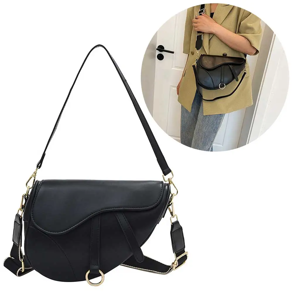 PU Leather Fashion Sling Bag Vintage Women Mini Hobo Bag Waterproof Saddle Shoulder Bag Small Handbag Large Capacity Travel Bags