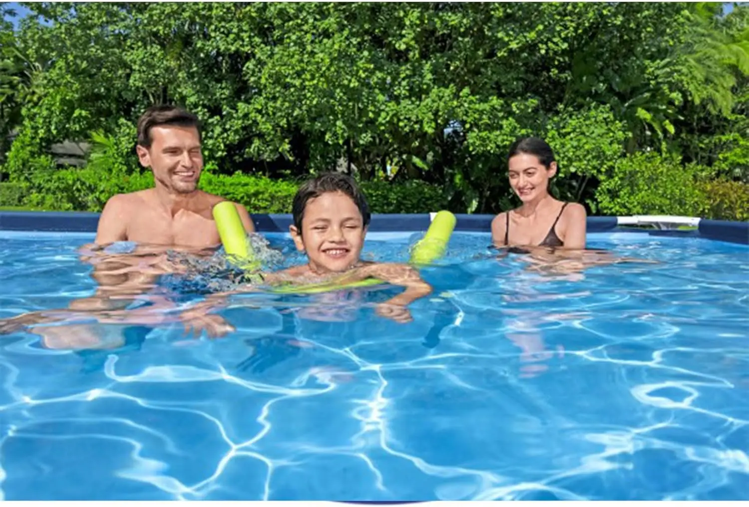 Steel Pro 9.8' x 6.6' x 26" Rectangular Steel Frame Above Ground Outdoor Backyard Swimming Pool Set with 330 GPH Filter Pump
