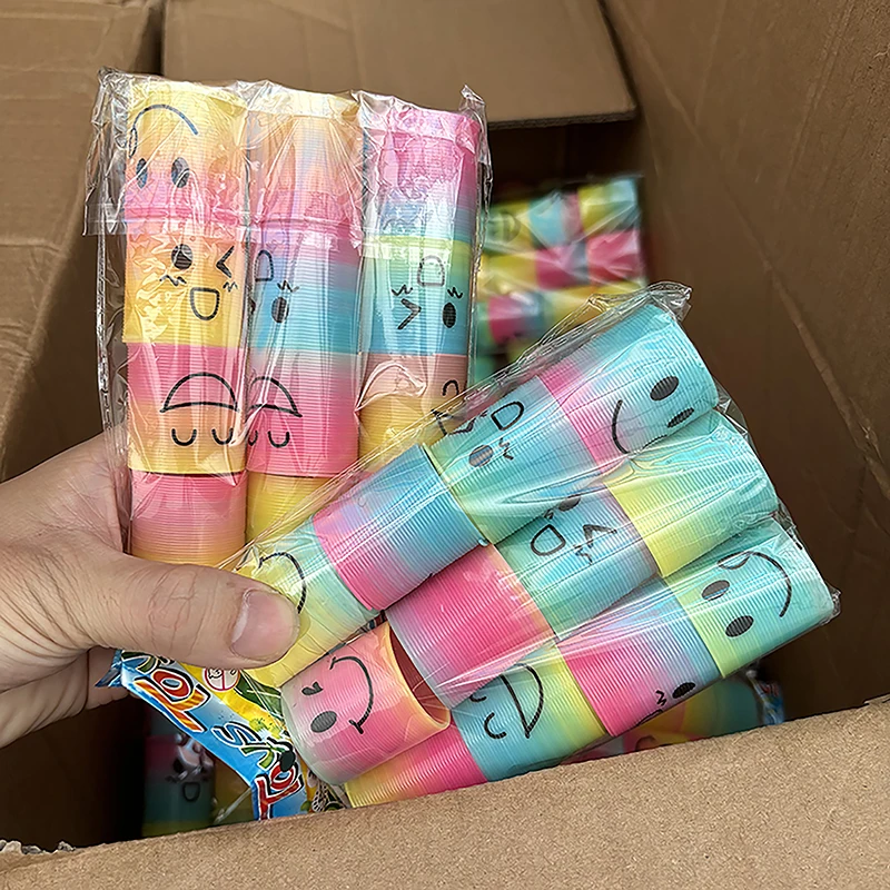 Magic Springs Toys Rainbow Circle Toys Kids' Birthday Party Favors Friends Giveaway Small Gifts Pinata Fillers Flexible Funny