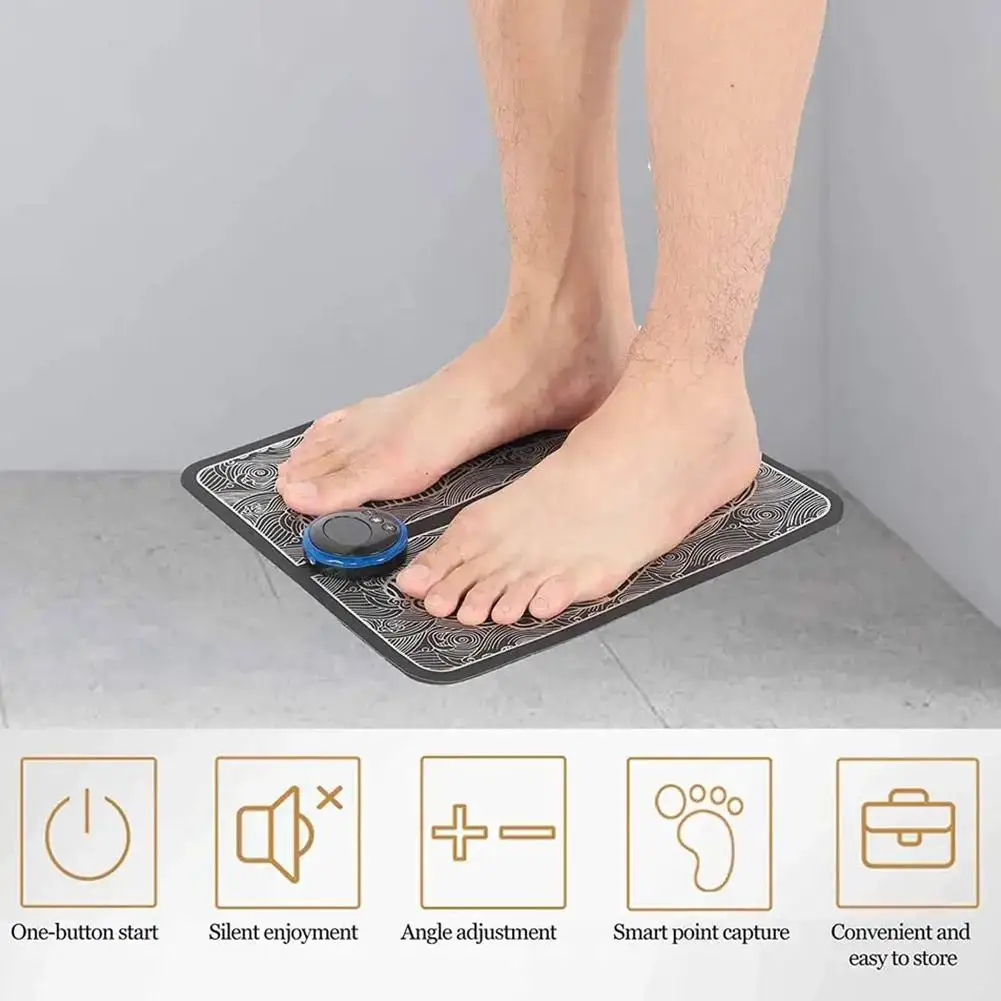 

Portable Foot Massage Mat Smart 8 Modes Electric EMS Relief Stimulation Pulse Pad Relax Pain Muscle Feet Massager J9K5