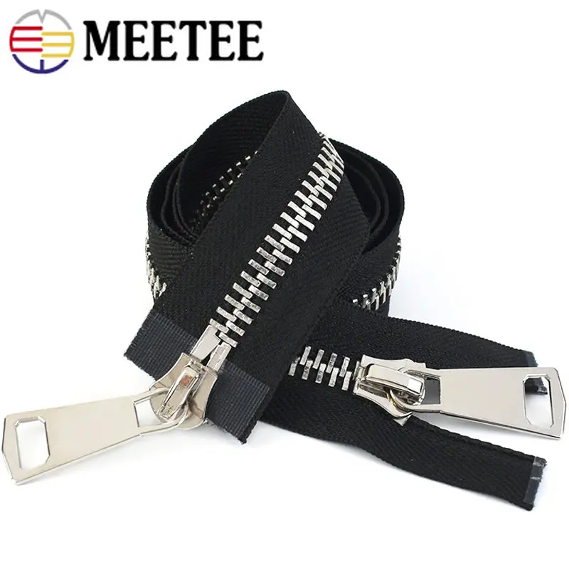 Meetee 8# Metal Zipper 70/80/90/100/120cm Double Sliders for Coat Down  Jacket Zip Repair DIY Clothing Sewing Tailor Accessories - AliExpress