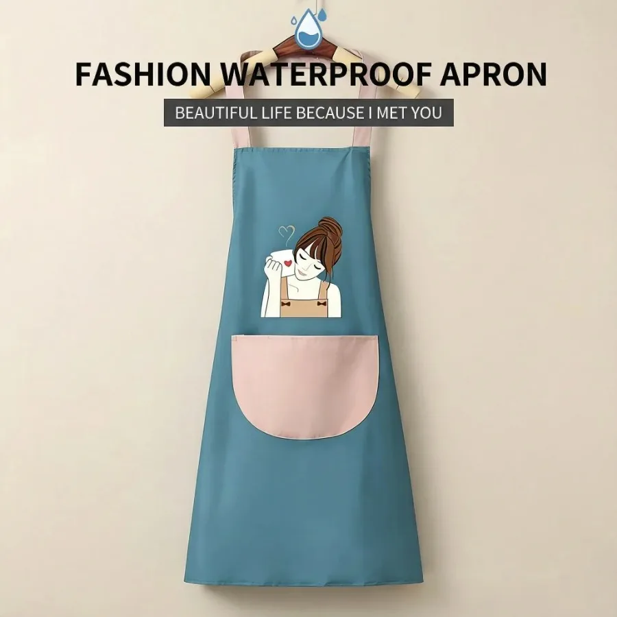 Waterproof oil resistant kitchen apron for cooking and BBQ